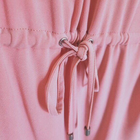 St. John Women Peach Sleeveless Knee-Length Dress Drawstring Waist Pockets Sz 8 - Picture 10 of 12